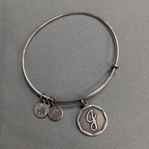 Alex And Ani Silver Charm Bracelet Letter J